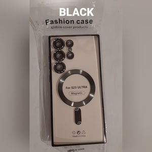 For Samsung Galaxy S23 Ultra 6.8" TPC Magnetic Clear Cover "BLACK"